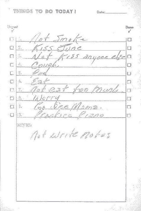 A note allegedly penned by Johnny Cash.