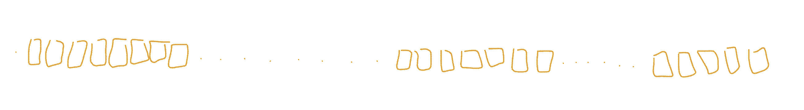 A set of icons arranged horizontally: either a series of dots or a series of gold rectangles, always in groups, switching back and forth between them.